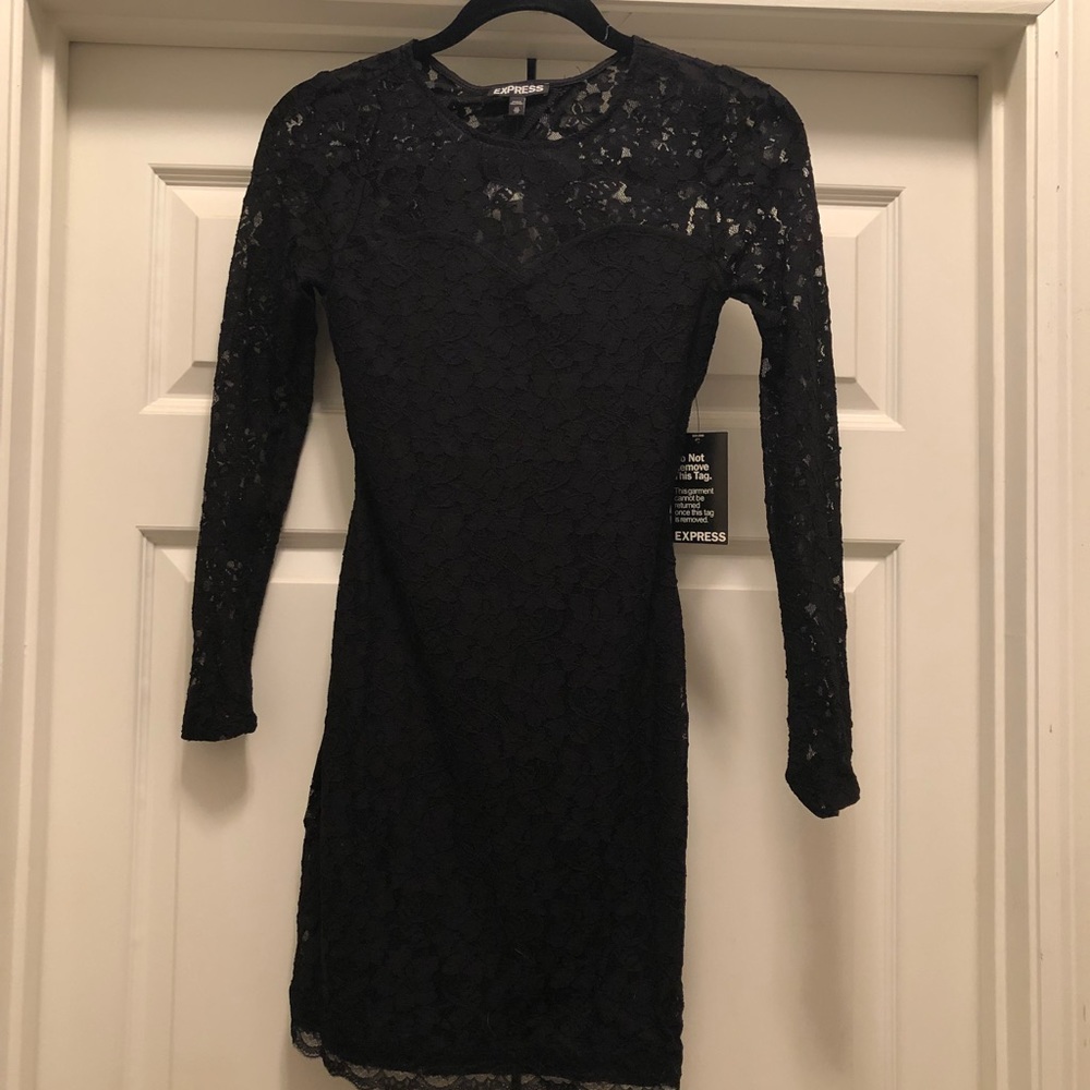 NWT- Black lace Express dress size XS